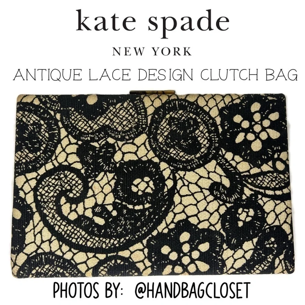 Kate Spade Y2K Lace New York Azalea Street Emanuelle, Spanish Book Clutch Bag